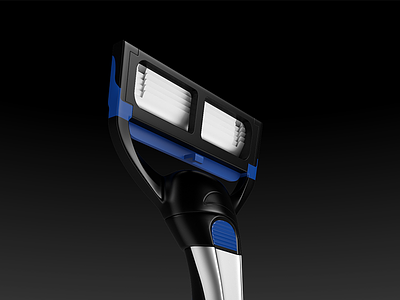 Zenith Razor with Harry's blade 3d blade illustration razor render visualization