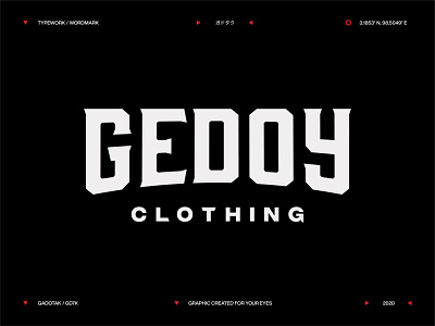 Gedoy Clothing Logo branding custom type font logo logo design logotype minimal type type design typeface typography