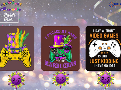 ❌Mardi Gras Gaming ❌ design gaming graphic design mardi gras png svg theprintvector