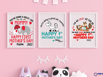 ⭐️⭐️Happy First Mother's Day🔥🔥 design graphic design illustration jpg mothers day png svg theprintvector