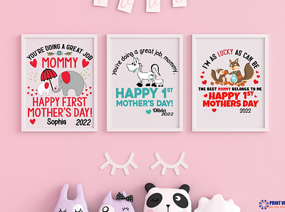 ⭐️⭐️Happy First Mother's Day🔥🔥 design graphic design illustration jpg mothers day png svg theprintvector