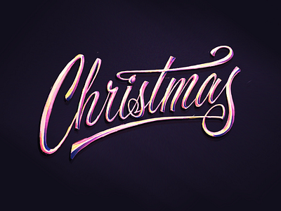 Christmas Chrome christmas cursive custom lettering hand lettering lettering procreate script script lettering typography