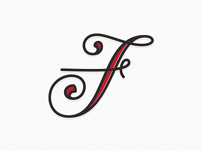 The Letter F capital f cursive custom lettering script typography