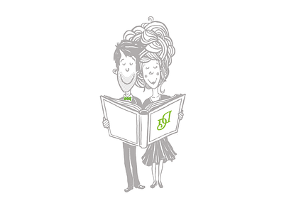 Booked Themed Wedding: Invite Illustration illustration wedding