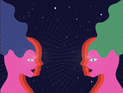 Celestial Twins design digital art digital illustrator illustration illustration art psychedelic art sacred geometry twins