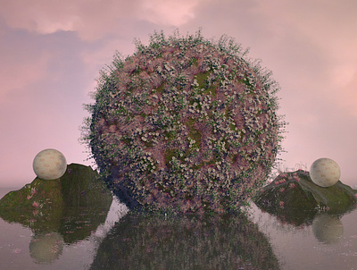 Dreamscape 3d 3d art 3d artist c4d cinema 4d cosmic dream flowers planet render surreal