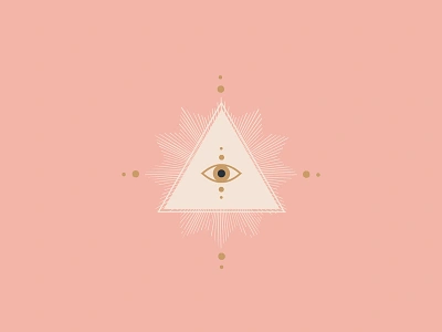 Eye Graphic blush brand identity branding ethereal evil eye eye geometric logo icon iconography illustration logo logo design logo type mati moon mystic sacred geometry starburst symbols triangle