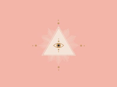 Eye Graphic blush brand identity branding ethereal evil eye eye geometric logo icon iconography illustration logo logo design logo type mati moon mystic sacred geometry starburst symbols triangle