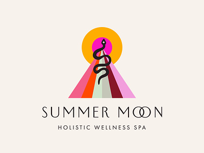 Summer Moon Logo Design brand identity branding digital art ethereal geometric logo iconography logo design logo type sacred geometry symbols