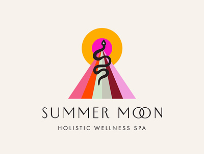 Summer Moon Logo Design brand identity branding digital art ethereal geometric logo iconography logo design logo type sacred geometry symbols