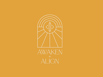 Awaken + Align Logo Design brand identity branding ethereal geometric logo iconography illustration logo logo design sacred geometry symbols