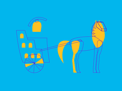 Horse and Kolizey Mix art graphicdesign horse illustration illustration art minimal violet yellow