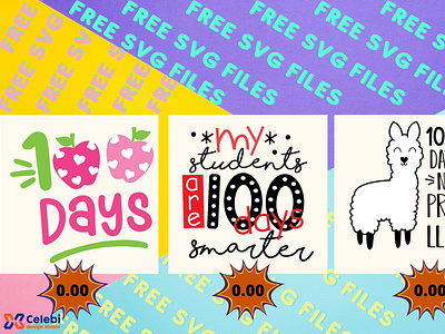 Free Files 100 days of school celebi design free files sublimation svg