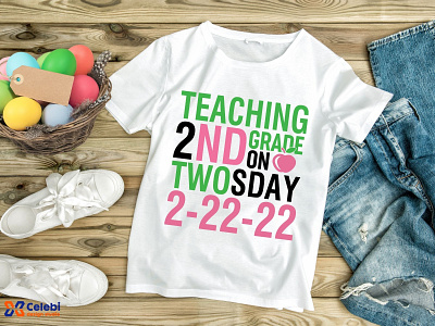 👉👉Teaching 2ND Grade On Twosday 2- 22- 22 100th day of school celebi design school sublimation svg teacher teaching