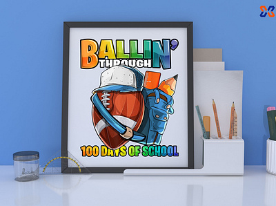 🔴New 🔴 Balling Through 100 Days Of School 100th day of school celebi design logo png sublimation svg