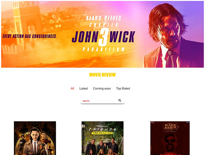 Movie review website 3d animation branding graphic design logo typography ui