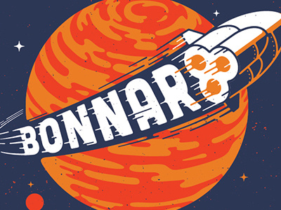 Bonnaroo WIP bonnaroo planet rocket space typography