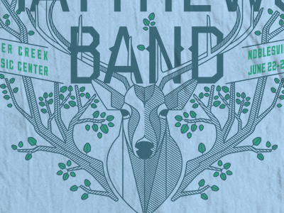 Dave Matthews Band Tee WIP dave matthews band deer deer creek music center dmb illustration indiana t shirt tee tree