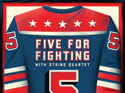 Hockey Jersey Poster blue five for fighting gig poster hockey illustration jersey poster red stars usa white