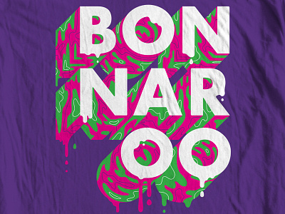 Bonnaroo 3d bonnaroo drippy futura green melting pink purple typography vector