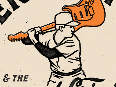 Cooperstown Poster WIP baseball cooperstown gig poster guitar illustration new york poster