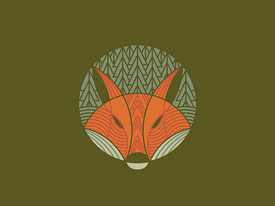 Fox forest fox illustration logo monoline