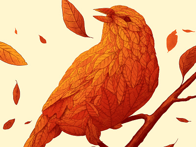 Fall Poster autumn bird fall leaf leaves poster