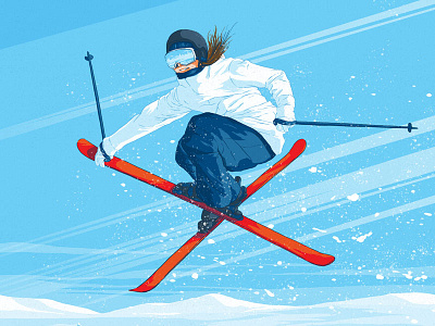 Ski Event Poster downhill freestyle iron cross jump ski skier slope snow x