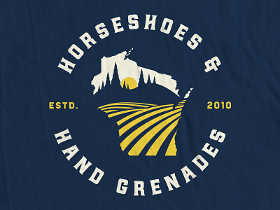 Bluegrass Tee farm field hand grenade horseshoes pines stevens point sun sunset trees wisconsin