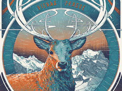 Tour Poster antlers dave matthews deer mountains poster prague tim reynolds tour vienna