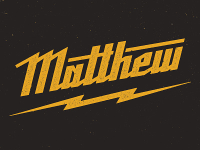Matthew electric lettering lightning retro script typography vintage