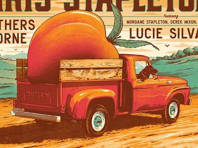 Chris Stapleton Georgia Poster chris stapleton country dog field georgia gravel peach poster sunset truck