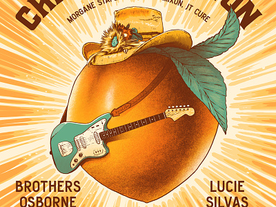 Chris Stapleton Georgia Peach Poster chris stapleton cowboy georgia grove guitar outlaw peach poster