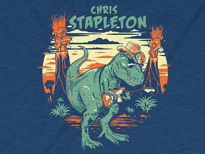 Chris Stapleton T-Rex Kids Tee dinosaur guitar t rex t shirt volcano