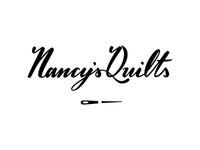 Nancy's Quilts Logotype branding design flat lettering logo