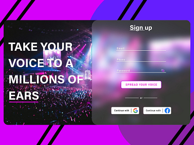 Sign Up UI Design - Music Event