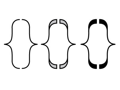 Brackets bracket icon illustration mark type typography vector