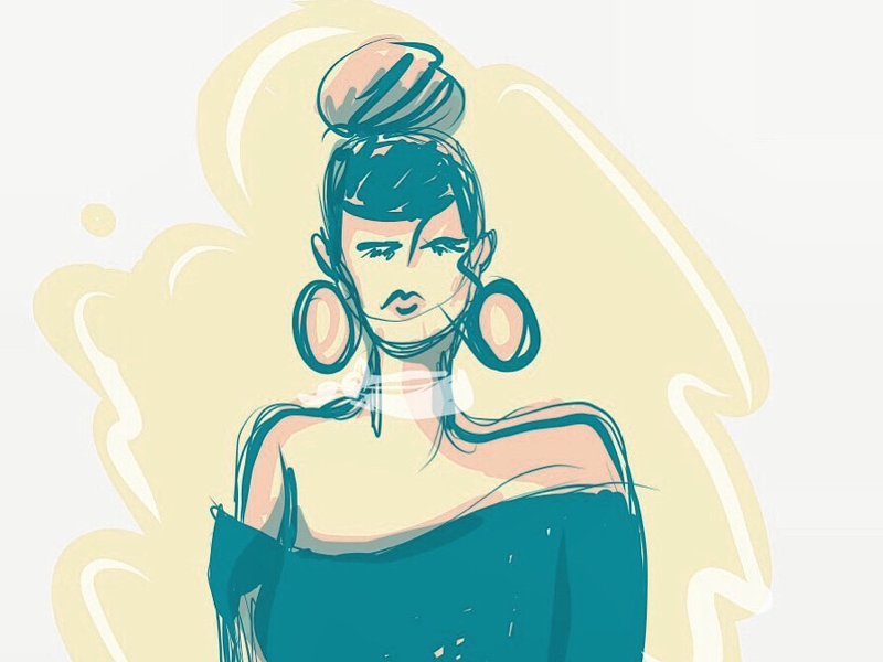 Lady in teal illustrator illustration ipad pro