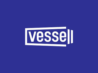 Vessell concept logo blue concept container illustrator logo shipping container vector vessel