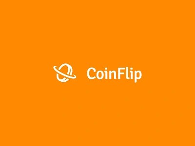 Coin Flip branding coin design flip font icon illustrator logo orange vector