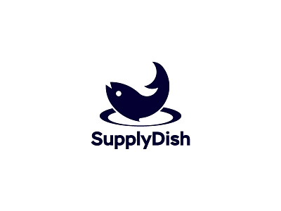 SupplyDish logo blue dish fish logo pupply