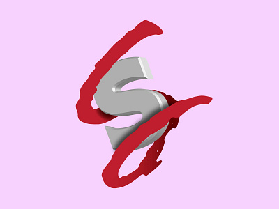 illustration 3d illustrator pink red s logo symbol