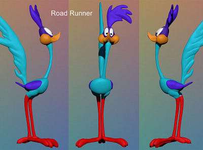 Road Runner - 3D Model 3d 3dprinting ancient art artistic blender cartoon character design design miniature zbrush