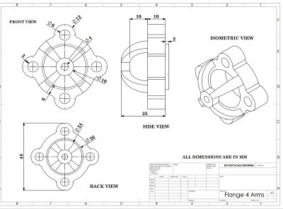 Flange - 2D drawing art artistic autocad blender design drafting drawing manufacturing prosuct design solidworks