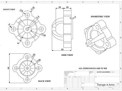 Flange - 2D drawing art artistic autocad blender design drafting drawing manufacturing prosuct design solidworks
