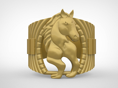 Horse Ring - Jewellery 3D model 3d 3dprinting art artistic blender design jewellery solidworks zbrush