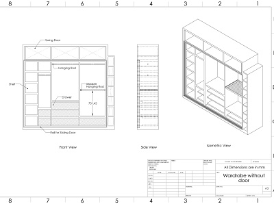 Wardrobe 3D & 2D 2d 3d art artistic blender design drawing solidworks wardrobe