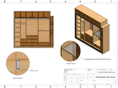 Wardrobe 3D & 2D 2d 3d art artistic blender design drawing solidworks wardrobe