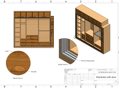 Wardrobe 3D & 2D 2d 3d art artistic blender design drawing solidworks wardrobe