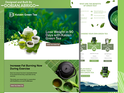 Green Tea Website Landing Page